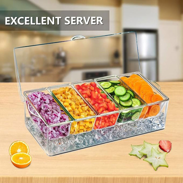 Outdoor Picnic Ice Box Split Salad Plate Clear BPA Free