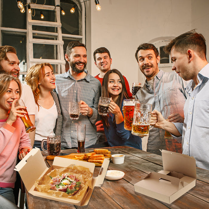 50pcs Degradable Kraft Paper Pizza Boxes – 9/12 Inch