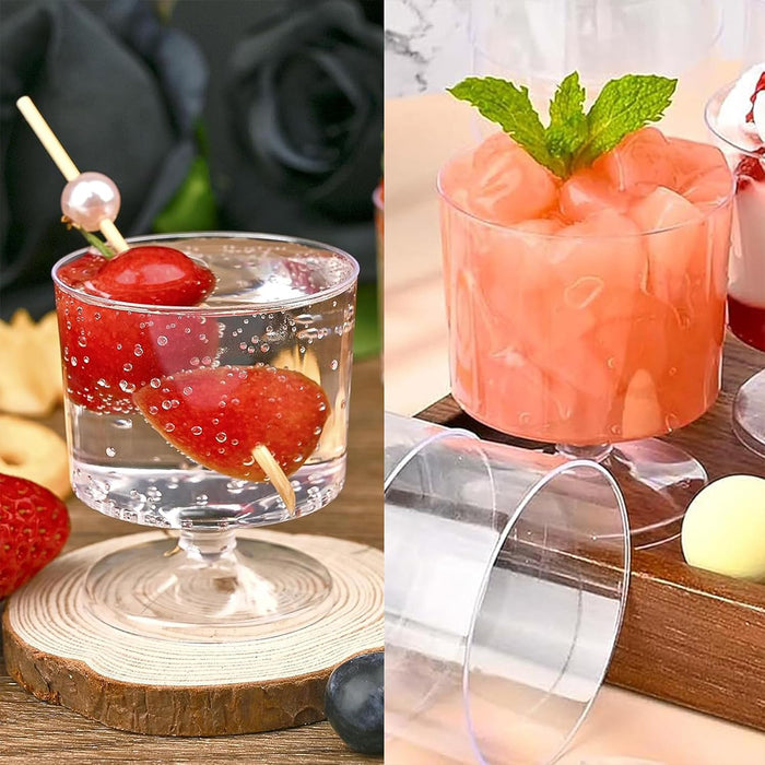 30 Pcs Clear Hard Plastic Dessert Cups 7oz 6.9cm