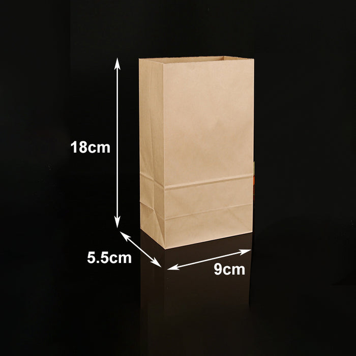 500Pcs Kraft Paper Bags Food Grade Recyclable for Bakery and Takeaway Use