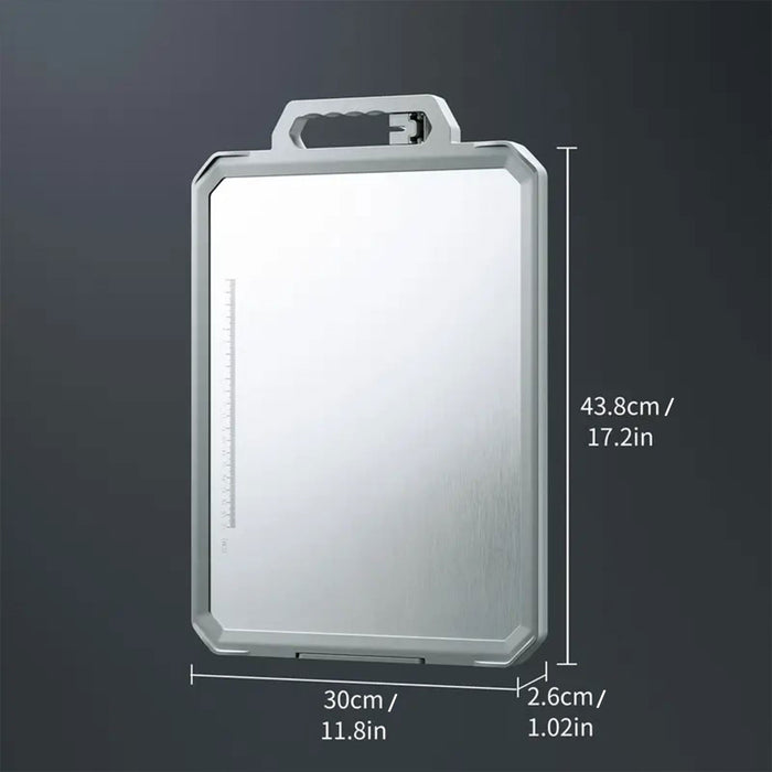 Stainless Steel Double Sided Cutting Board With Ruler