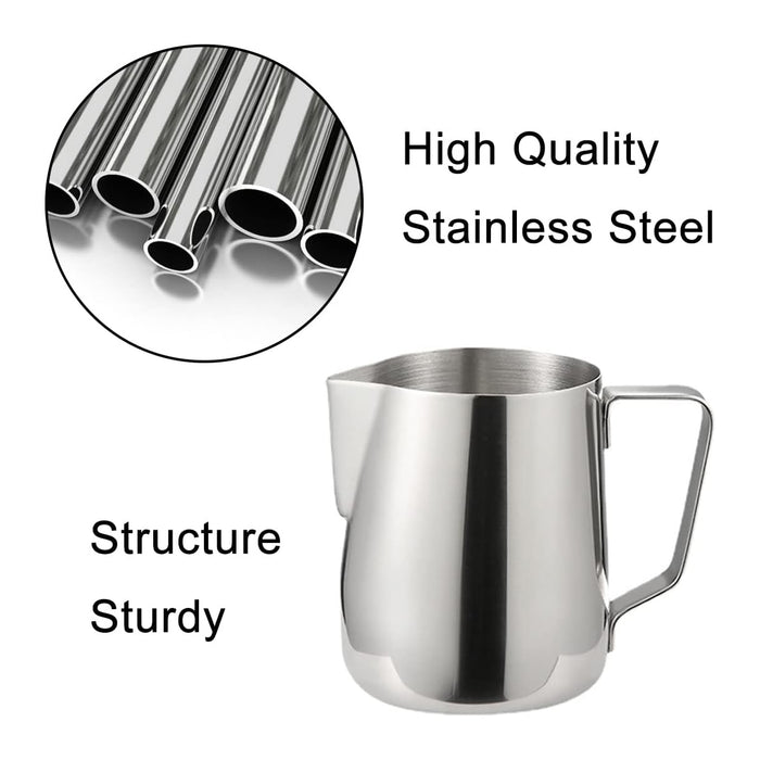 Stainless Steel Milk Frothing Pitcher 350ml 600ml Tapered Spout