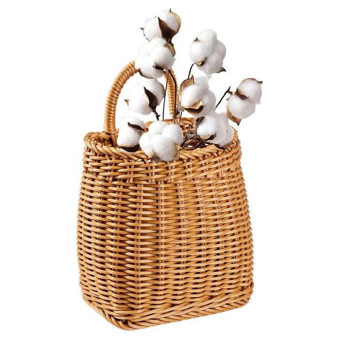 Vintage Wall Hanging Woven Storage Basket Simulated Rattan
