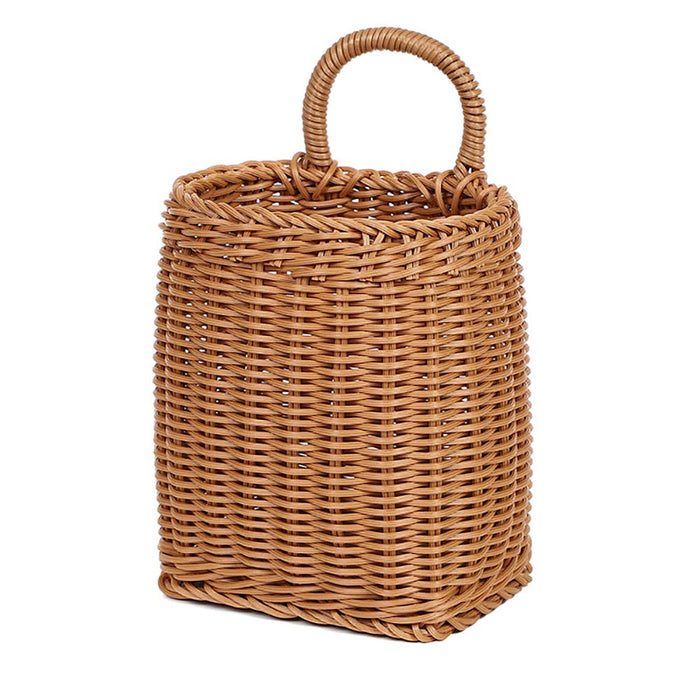 Vintage Wall Hanging Woven Storage Basket Simulated Rattan