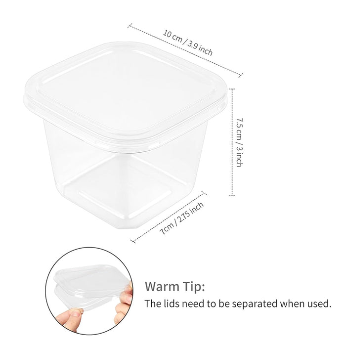 100x70x75mm Plastic Dessert Boxes - 100 pack