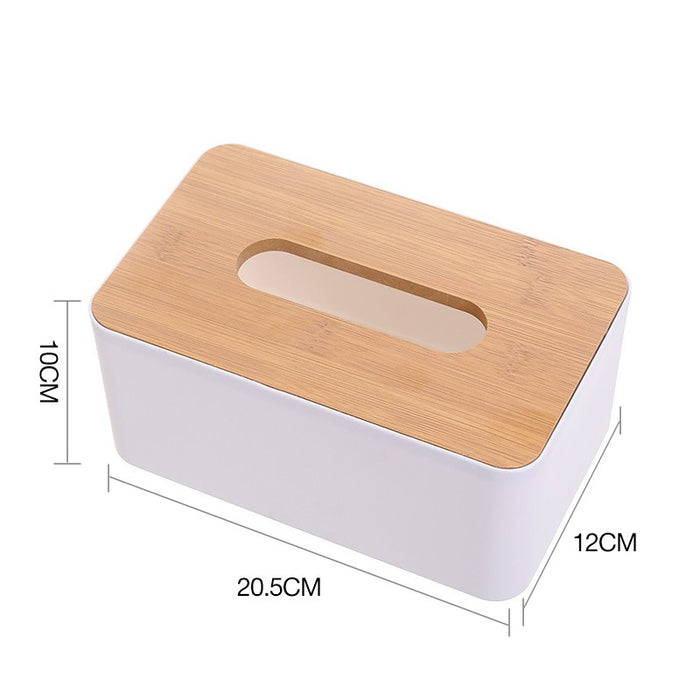 Wooden Tissue Box Cover PP + Wood European Style 4 Colours 20.5 x 12 x 10 cm