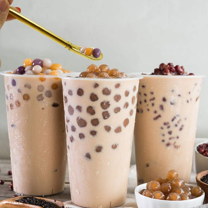 5 Pcs Straw Spoons with Removable Filter 18cm Stainless Steel