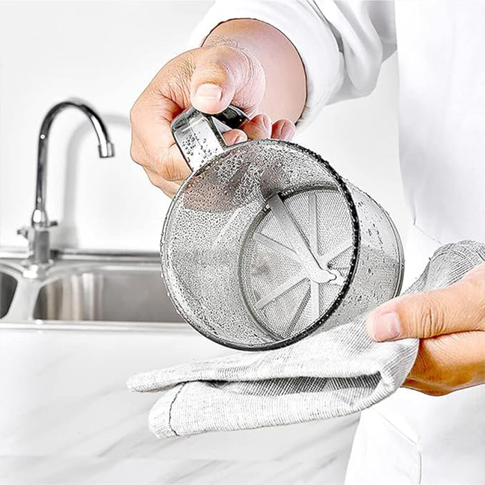 Semi-Automatic Handheld Flour Sifter with Fine Mesh for Baking and Straining