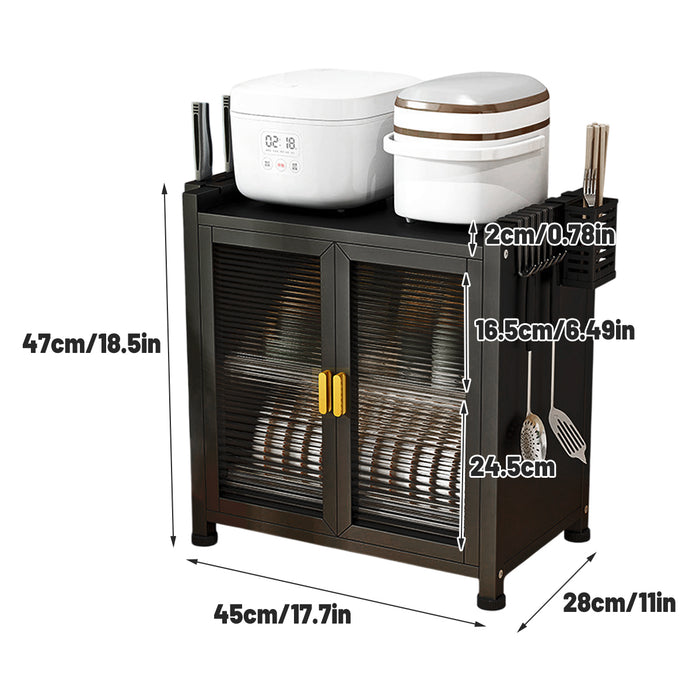 Dish Storage Rack With Magnetic Door Carbon Steel Acrylic