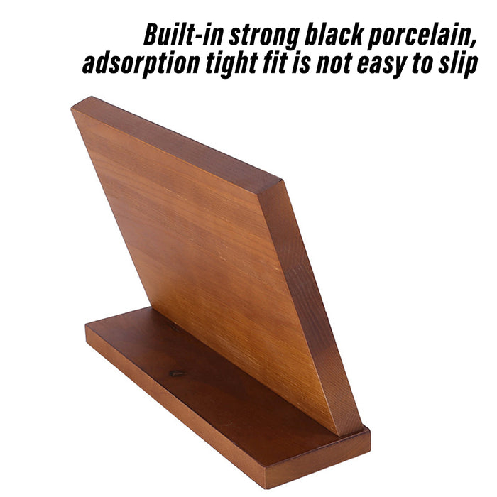 Wooden Magnetic Knife Holder with Non-Slip Base Stand