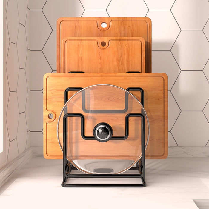 2 Pcs Metal Cutting Board Stand Vertical Holder Black