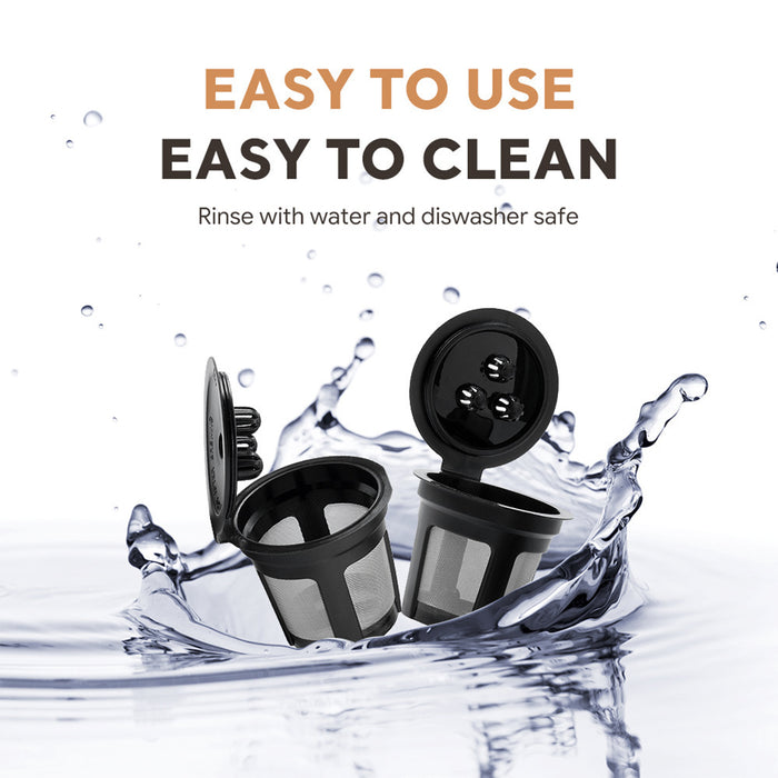 4 Pcs Reusable K-Cup Capsules Three-Hole for Ninja Dual Brew