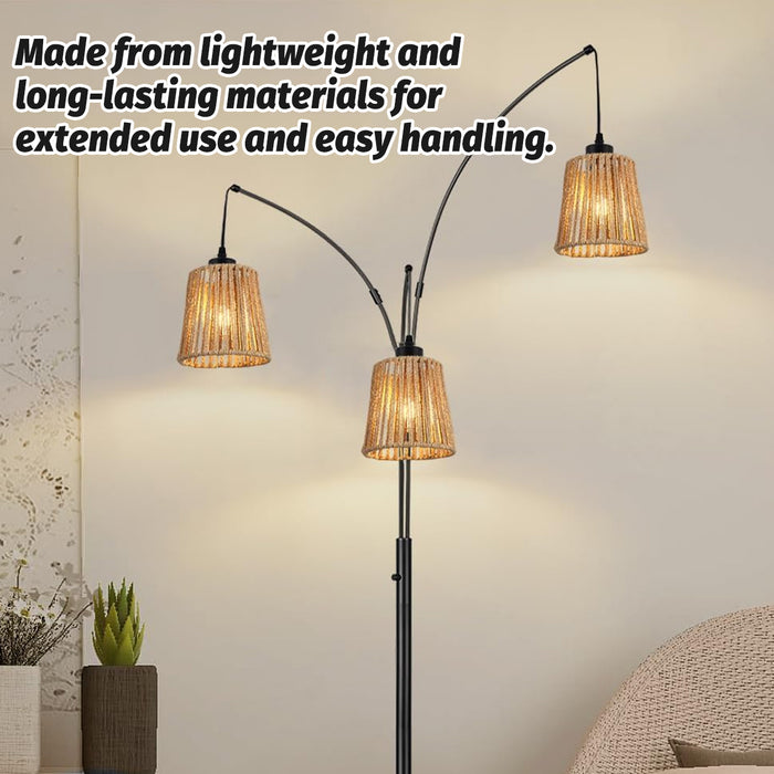 Paper Rope Lampshade Khaki Modern Chinese Zen Pendant
