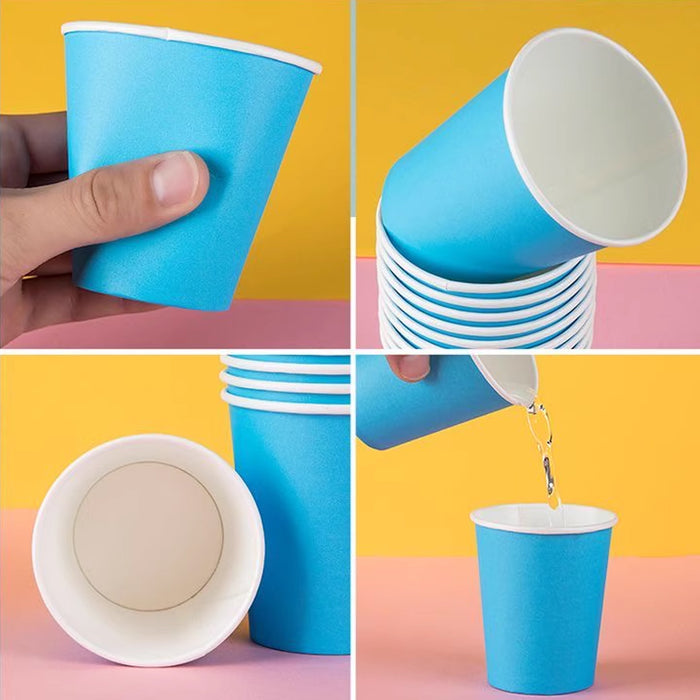 300PCS Paper Cups Food-Grade 6 Colours for Party Hot & Cold Drinks