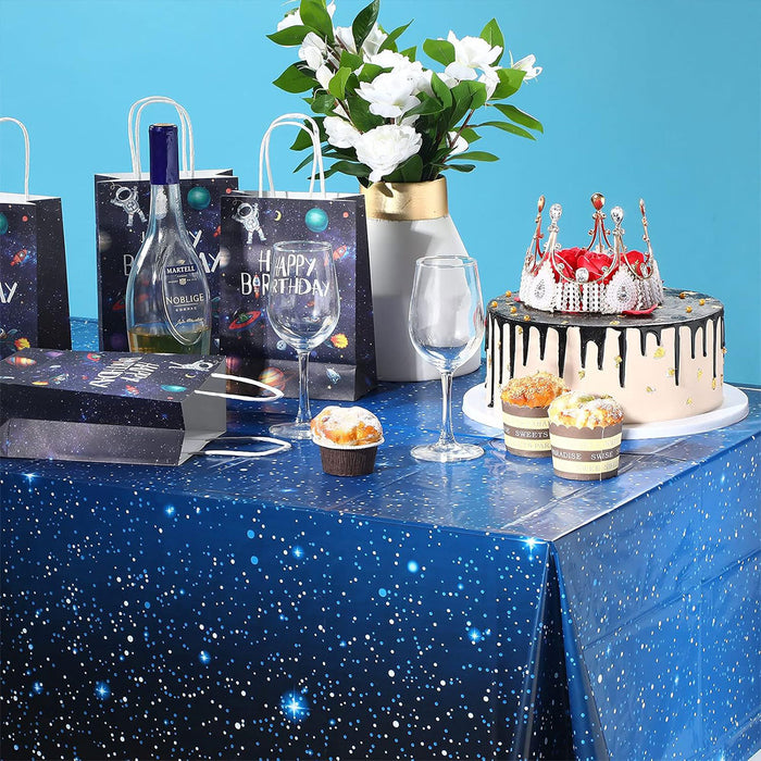2 Pcs Galaxy Theme Plastic Tablecloths Waterproof 137 x 274 cm