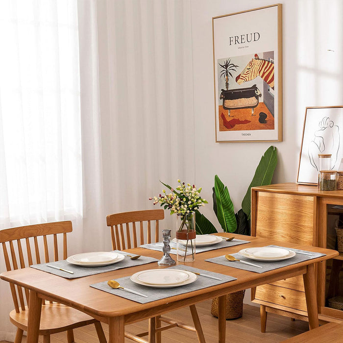 4pcs PVC Braided Placemat Heat Insulation Mat Home Non-slip Waterproof Coaster