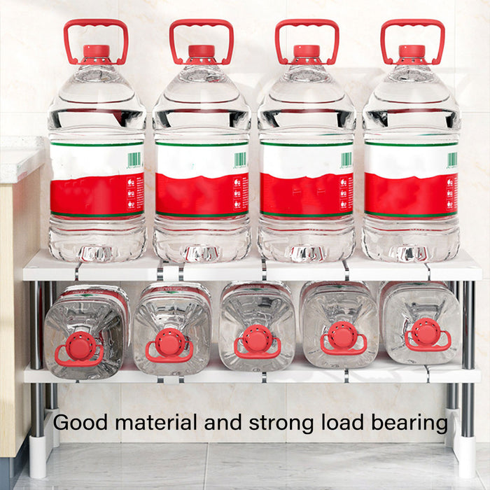 Expandable Kitchen Shelf Organiser Double Layer 54-75cm