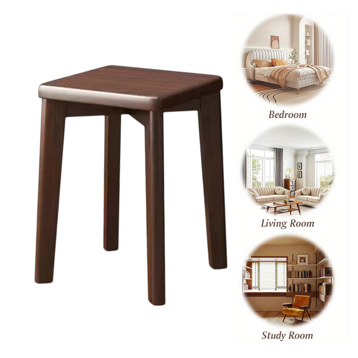 Solid Wood Stool Walnut Colour, 31×31×45cm