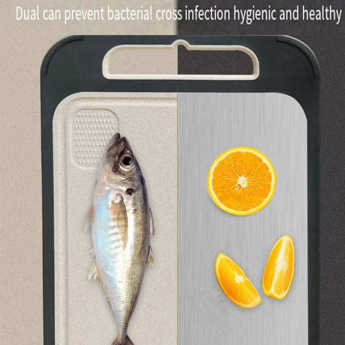 304 Stainless Steel Double Sided Cutting Board Wheat Straw