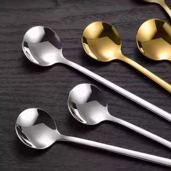 24 Pcs Stainless Steel Stirring Spoons 13cm 15cm Gold Silver