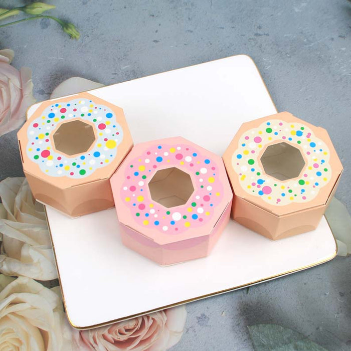 100PCS Doughnut Polygon Candy Boxes – Fun Party Gift Packaging