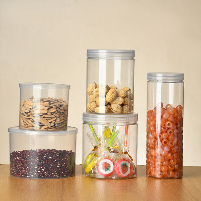 50 Pcs Wide Mouth Plastic Storage Bottles Airtight Screw Top Lids