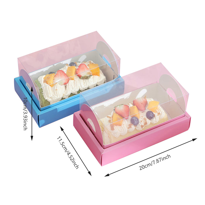 20PCS Transparent Long Cake Roll Boxes – Elegant Bakery Packaging