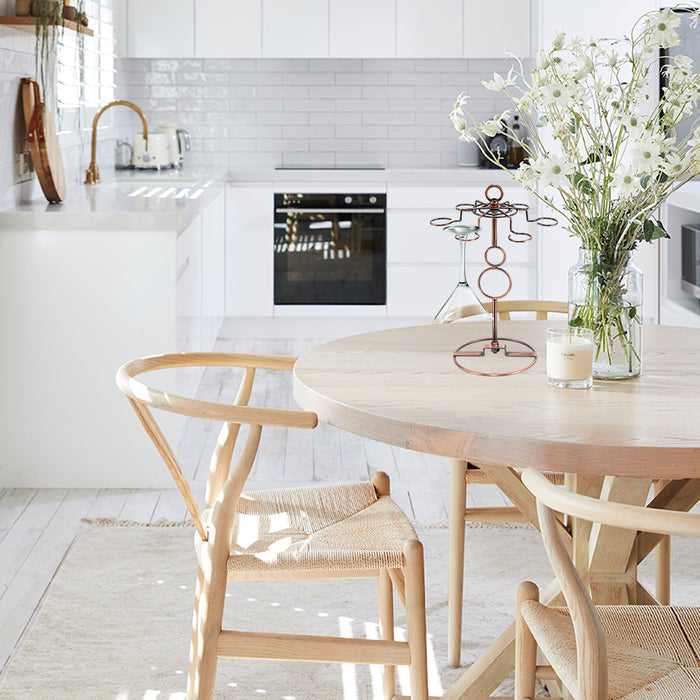 Freestanding Wine Glass Rack Iron Wire Brown for Bar