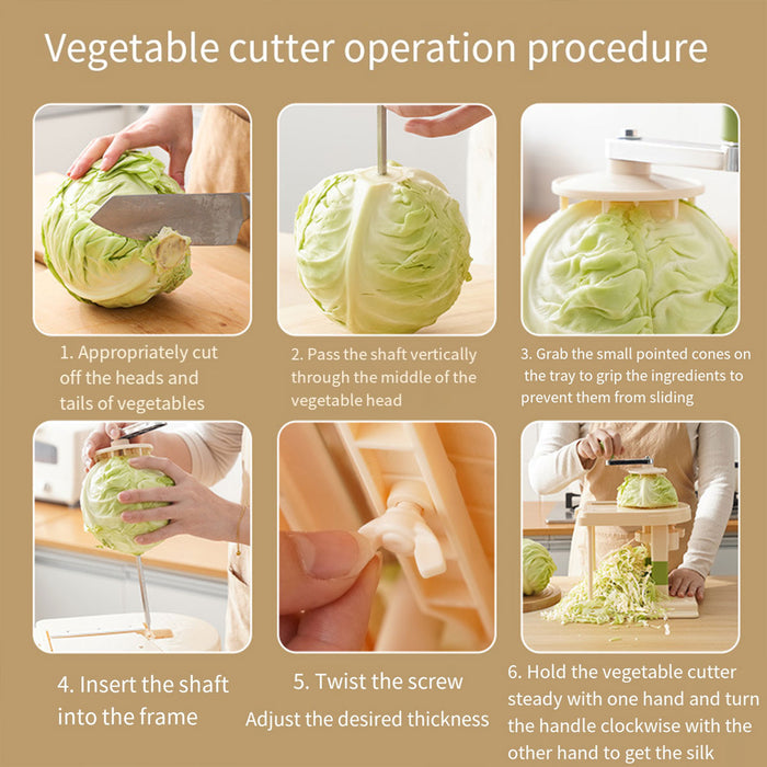 Hand Crank Vegetable Cutter Shredder Adjustable Slicer