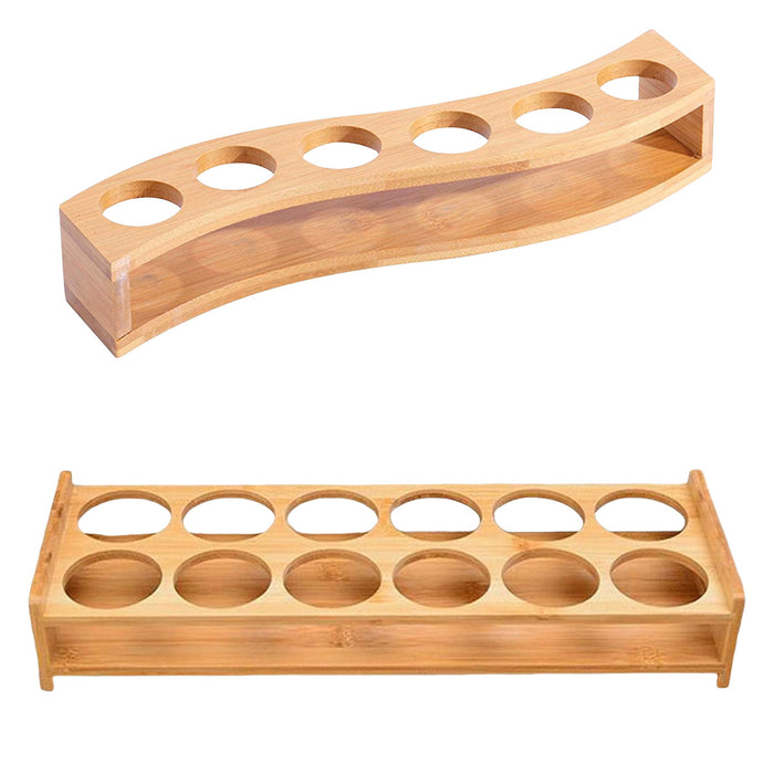 Bamboo Wine Glass Holder Rack 6 or 12-Hole Counter/Bar Organiser