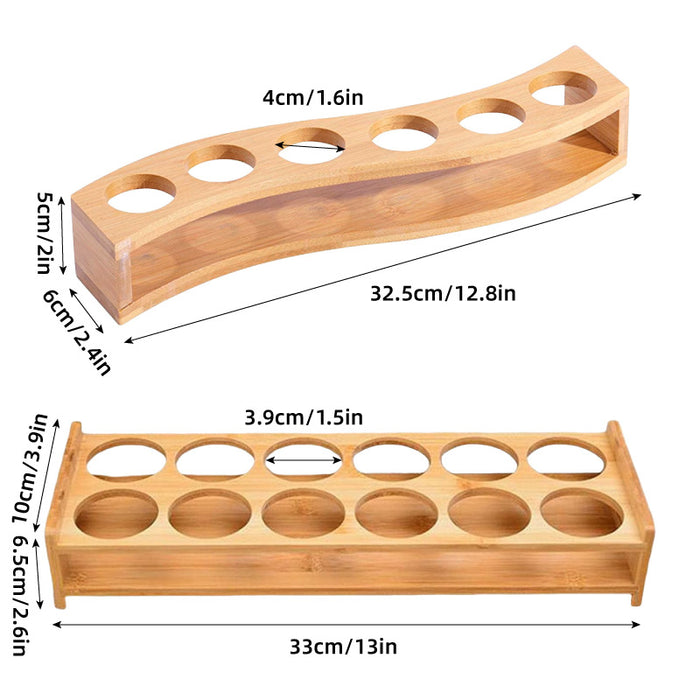Bamboo Wine Glass Holder Rack 6 or 12-Hole Counter/Bar Organiser