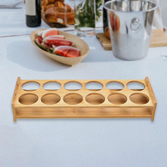Bamboo Wine Glass Holder Rack 6 or 12-Hole Counter/Bar Organiser