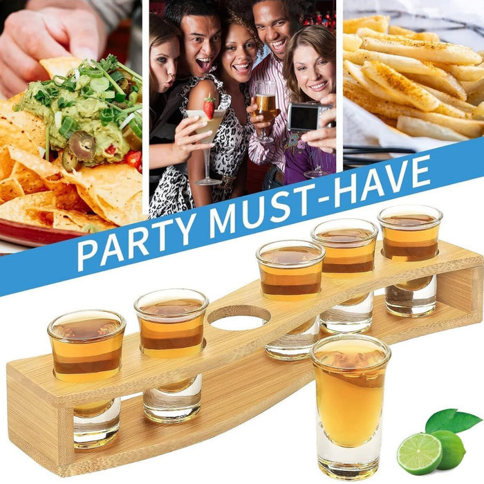 Bamboo Wine Glass Holder Rack 6 or 12-Hole Counter/Bar Organiser