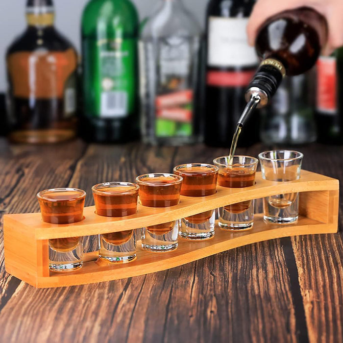 Bamboo Wine Glass Holder Rack 6 or 12-Hole Counter/Bar Organiser
