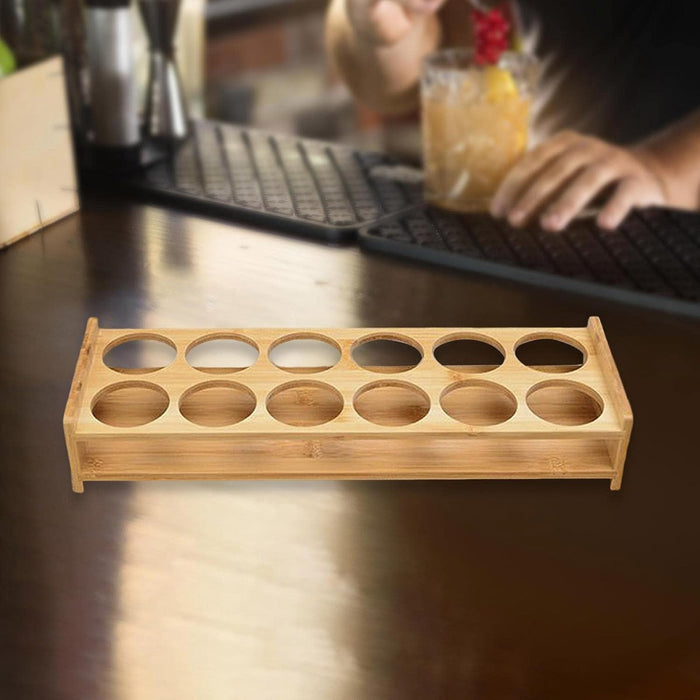 Bamboo Wine Glass Holder Rack 6 or 12-Hole Counter/Bar Organiser