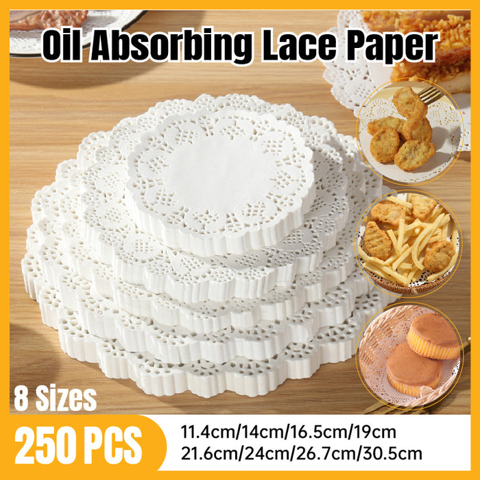 250PCS Baking Parchment Paper Flower Design Oil Absorbing Cake Liners for Baking