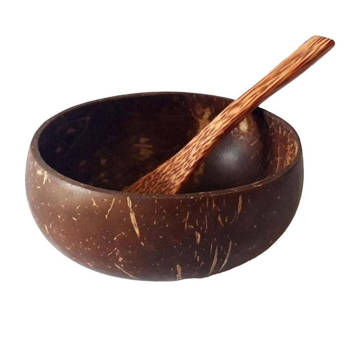 2Sets Natural Coconut Shell Bowls Eco-Friendly Dessert Fruit Salad Serving Bowls