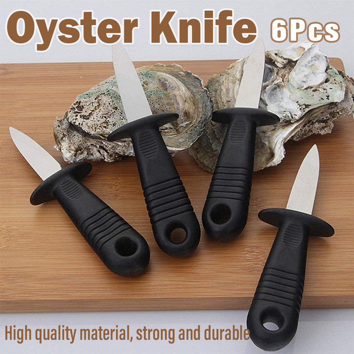 6 Pcs Oyster Knife Set Stainless Steel Non Slip Handle