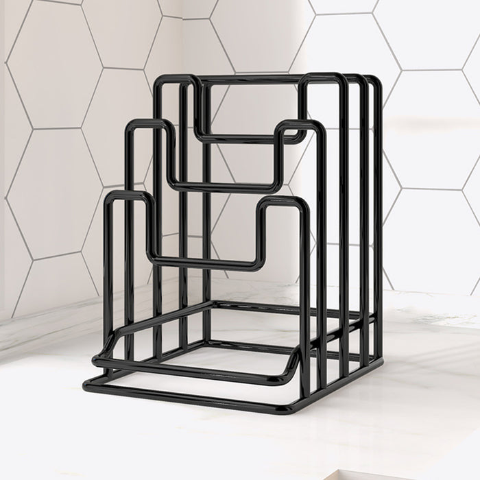 2 Pcs Metal Cutting Board Stand Vertical Holder Black