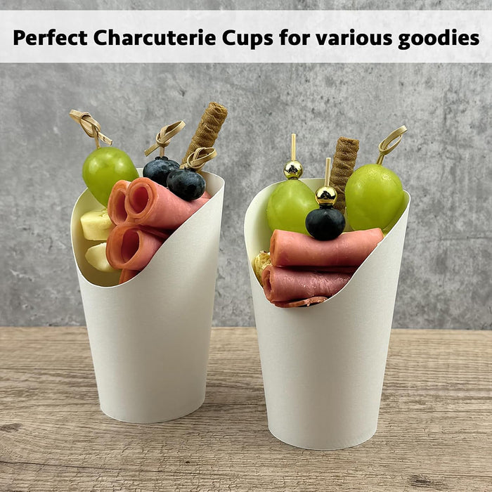 100 Pcs French Fry Cups White Oil Resistant 12oz 14oz 16oz