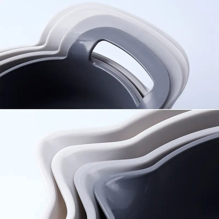 4 Pcs Mixing Bowls with Handles Pouring Spouts Plastic