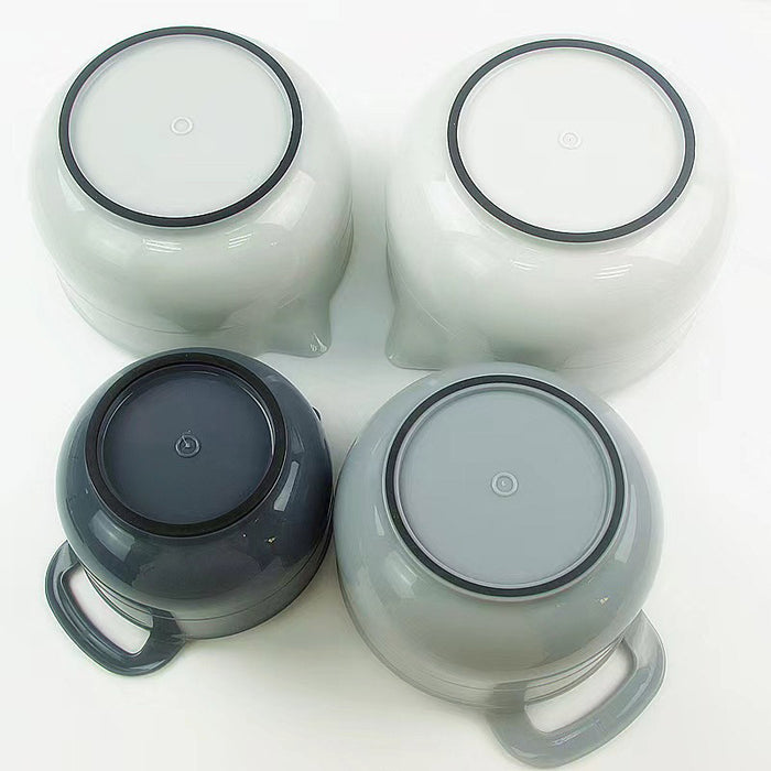 4 Pcs Mixing Bowls with Handles Pouring Spouts Plastic