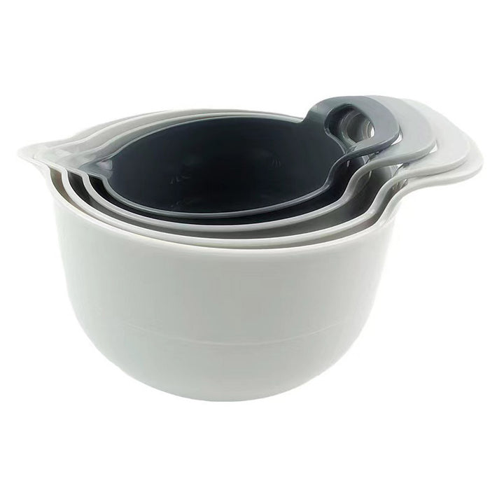 4 Pcs Mixing Bowls with Handles Pouring Spouts Plastic