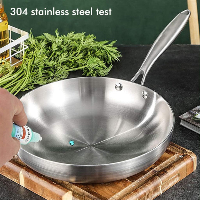 304 Uncoated Stainless Steel Wok Pan Triple-Layer Base for Induction and Gas Stove