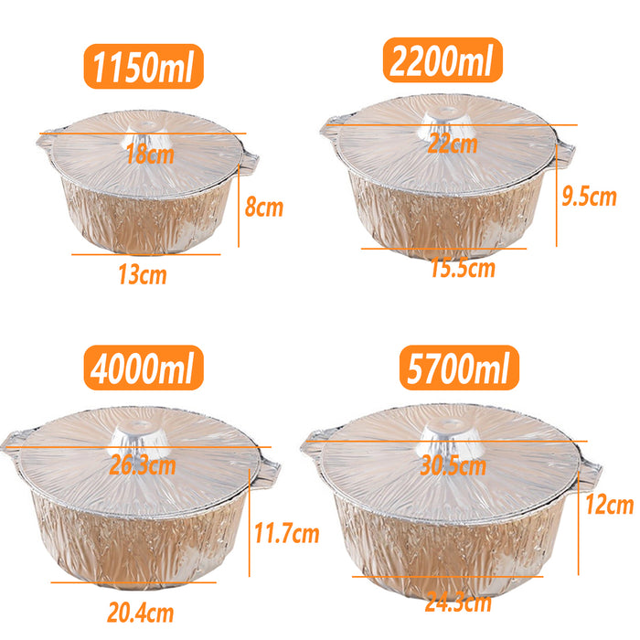 10Pcs Heavy Duty Aluminum Foil Pots for Hotpot Camping Outdoor Cooking