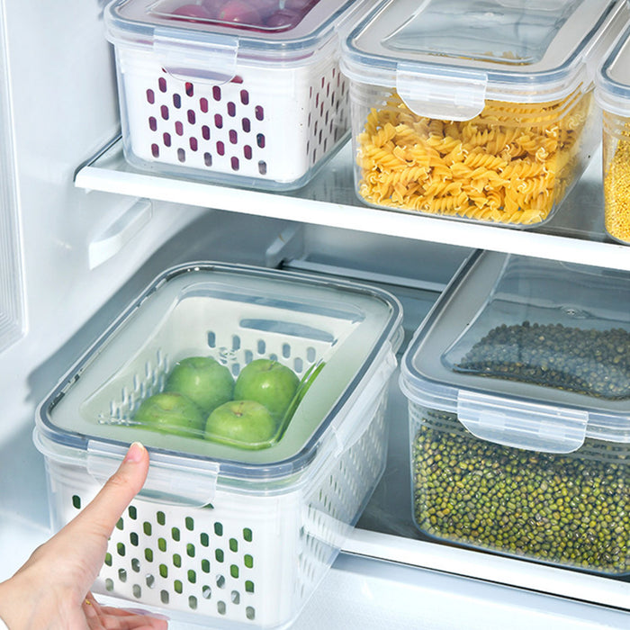 3 Piece Food Storage Container Set With Draining Baskets