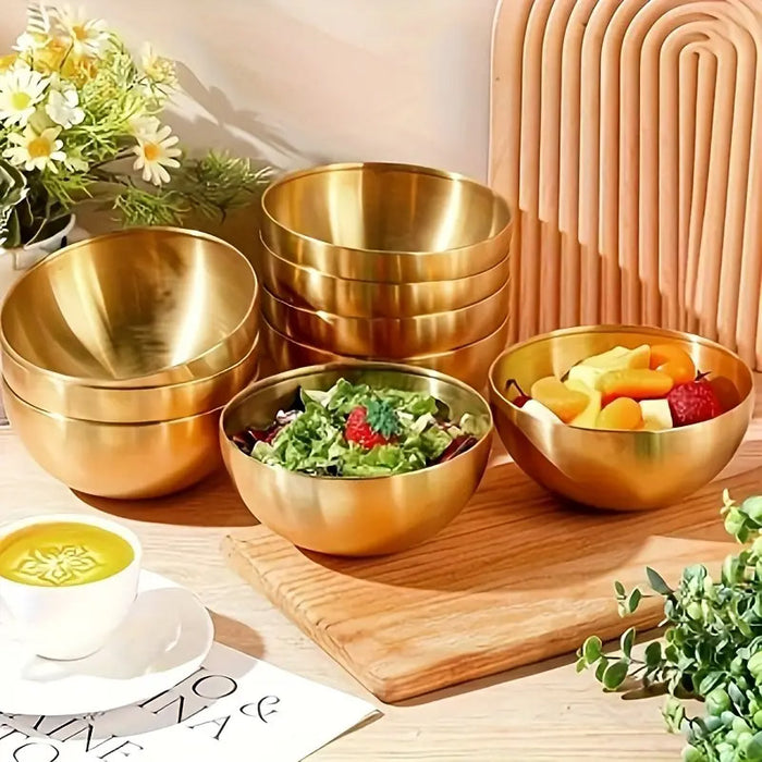4 or 10 Pcs Stainless Steel Salad Bowls Polished Finish