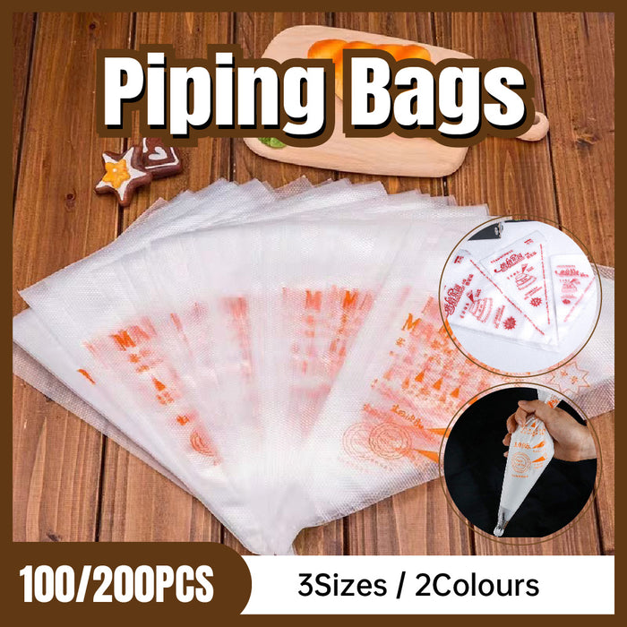 100/200PCS Disposable Pastry Bags for Cake Decorating