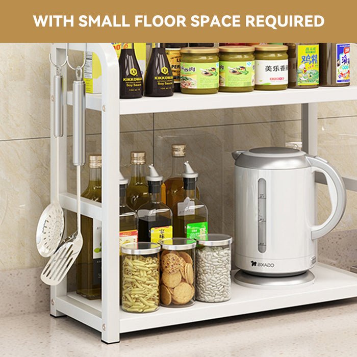 2 Tier Kitchen Storage Rack Steel Frame Board 50cm