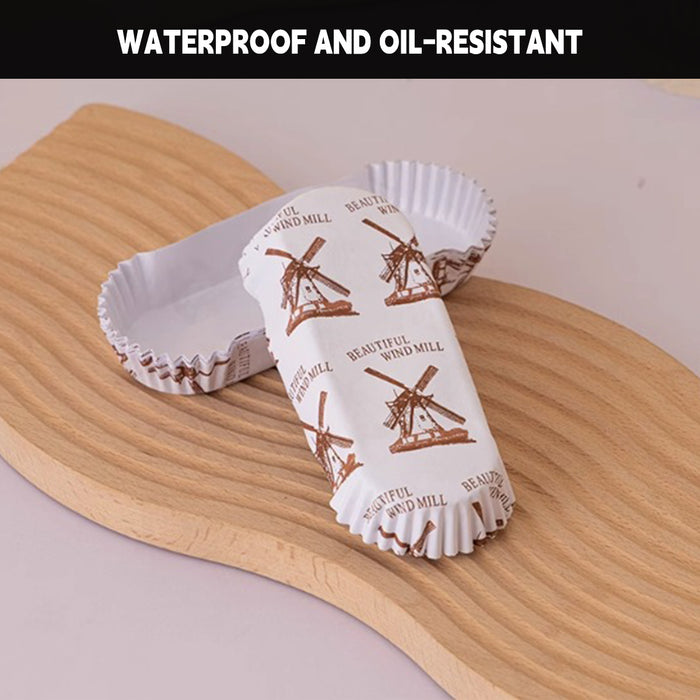 300PCS Bread Paper Cups Food Grade Oil-Proof and High Temperature Resistance